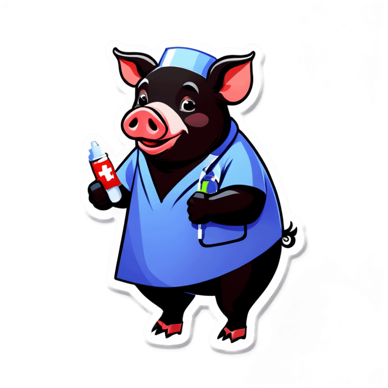 Mom black pig going to hospital emoji