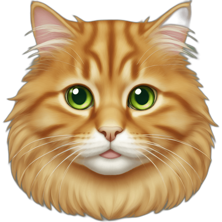 Ginger siberian cat with green eyes emoji