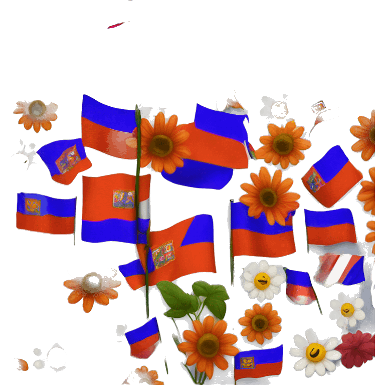 flowers and Armenian flags  emoji