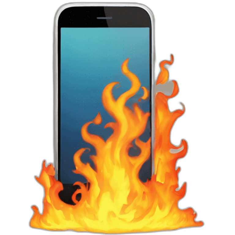 Burning phone emoji