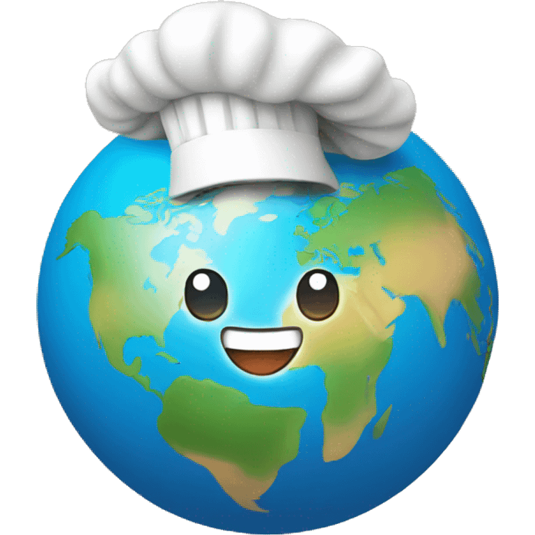 globe with a chef hat on top emoji