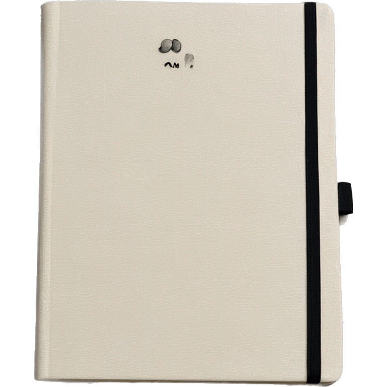 Cream Linen cover notebook with a elegant small text emoji