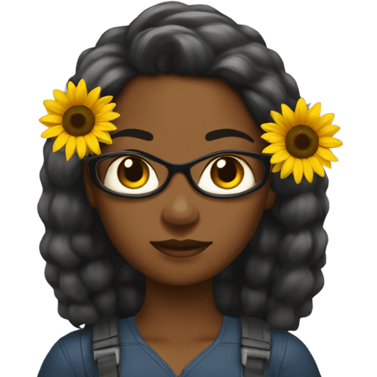 Black woman that’s a sunflower superhero  emoji