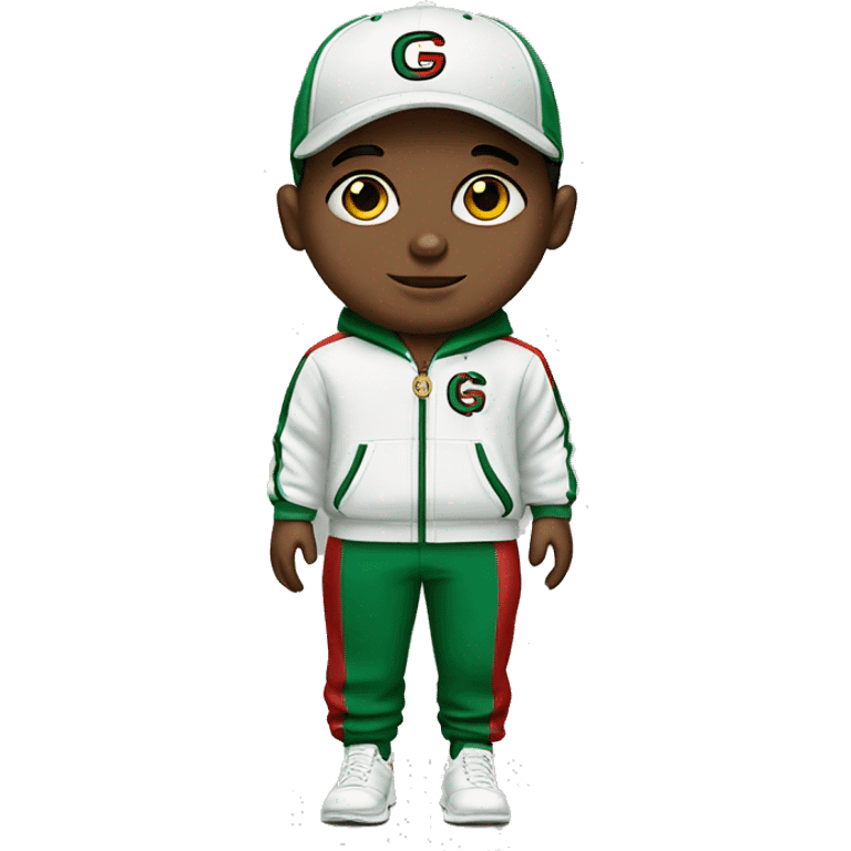 boy with nike tracksuit and gucci cap emoji