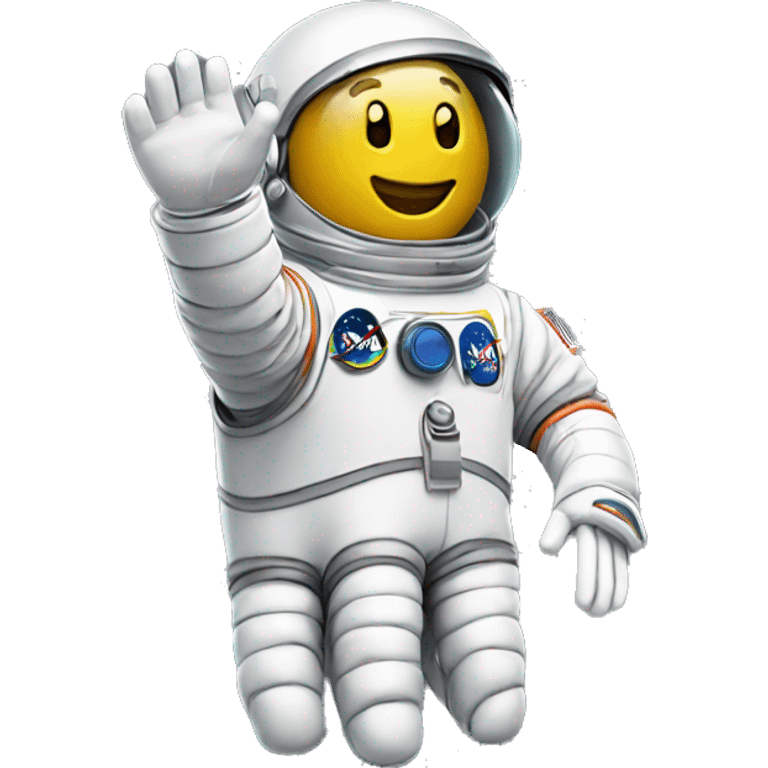 waving hand with astronaut glove emoji