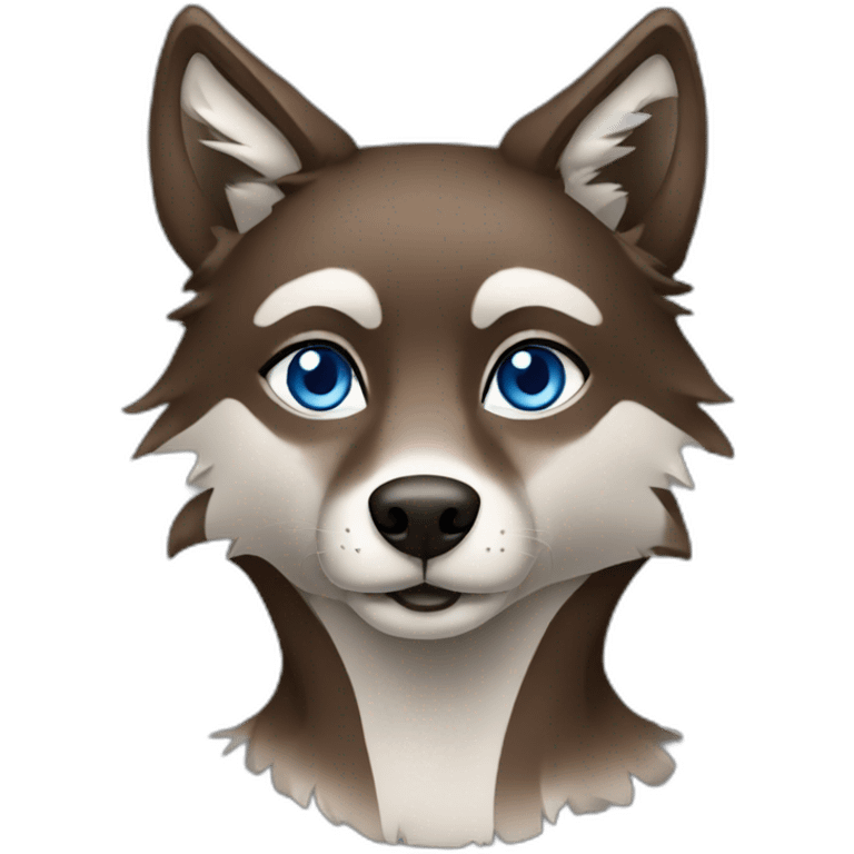 Brown female wolf blue eyes  emoji