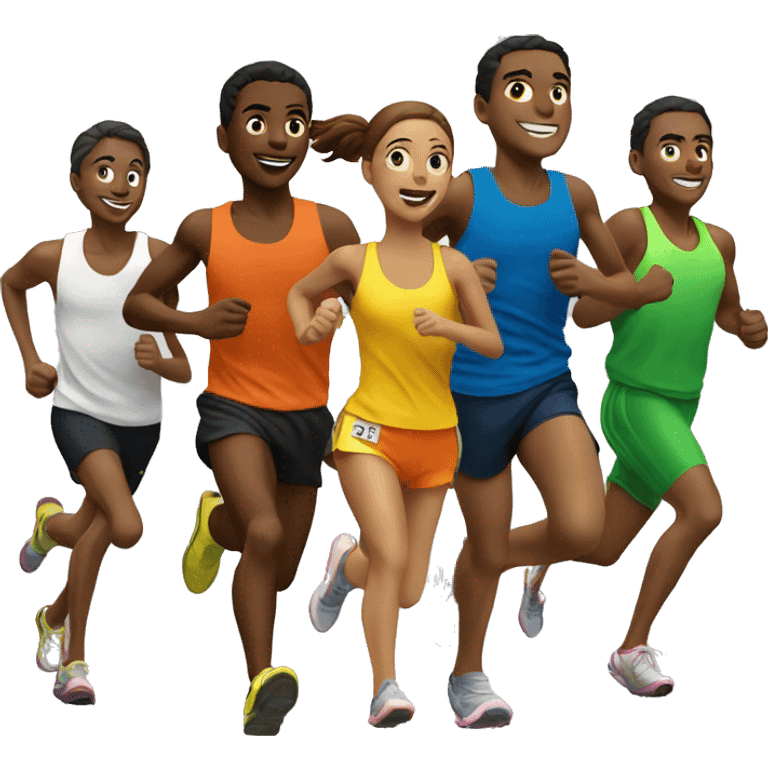 group of runners running together emoji