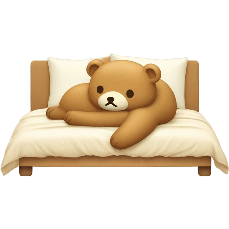 A bed with Rilakkuma in it emoji