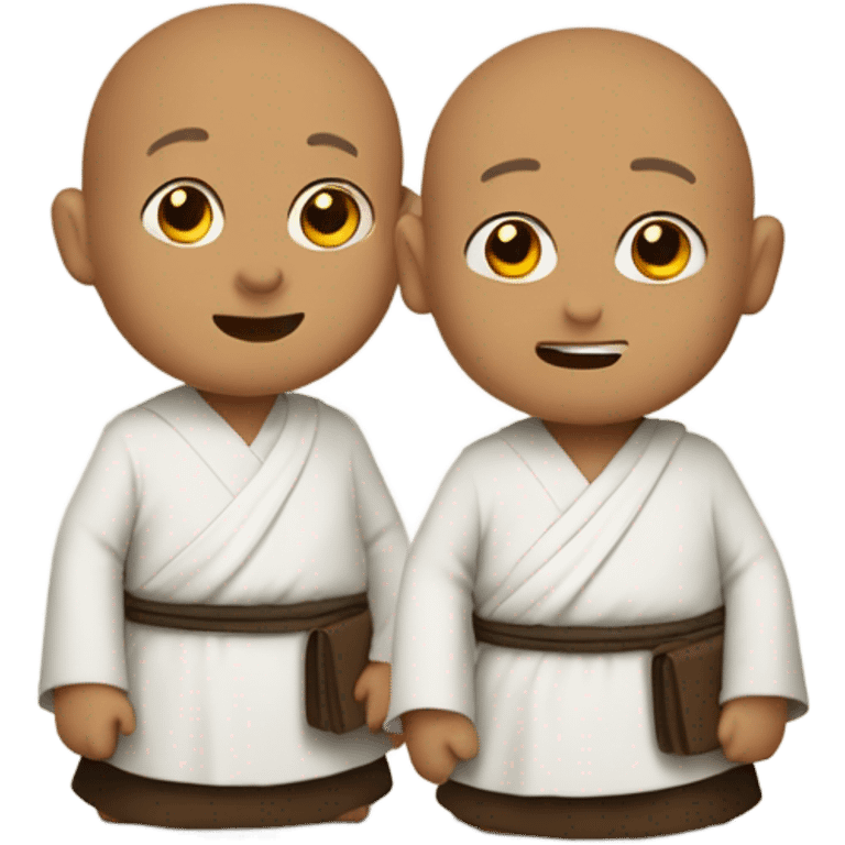 we three monks are going to plum village  emoji