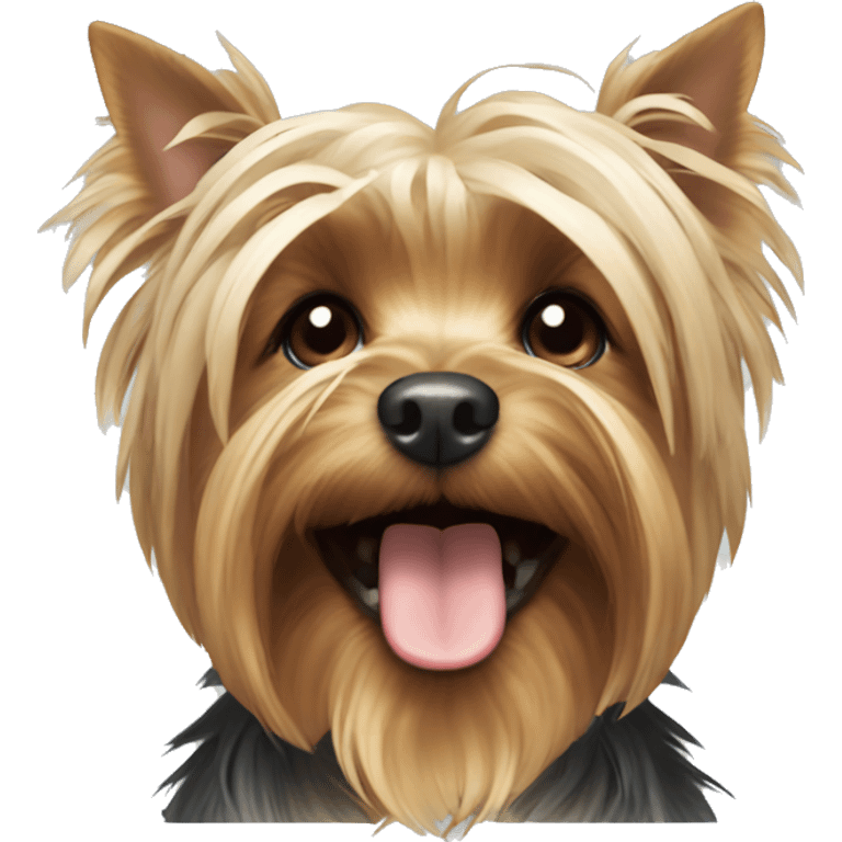 Yorkshire Terrier with a smile emoji