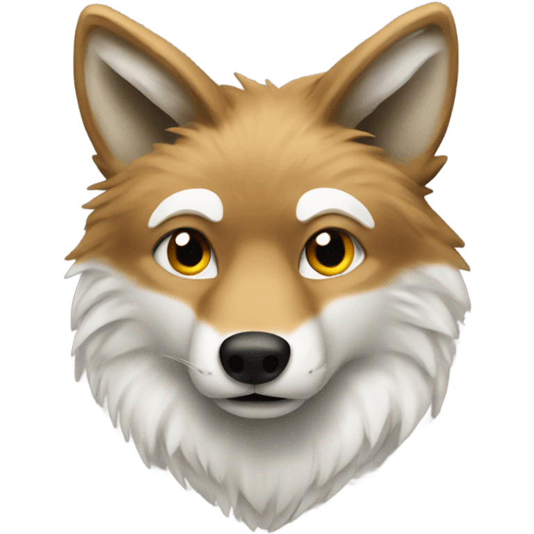 Real coyote with white fur facing right emoji