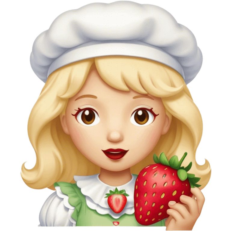 Strawberry shortcake from 2003 eating a strawberry  emoji