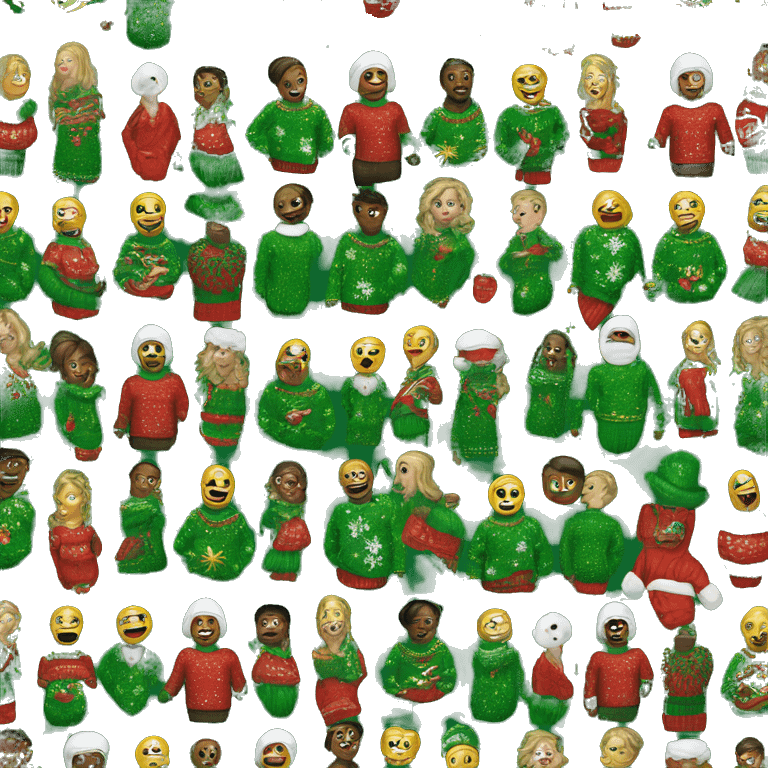 Green red one ugly sweater with Saint Cloud  emoji