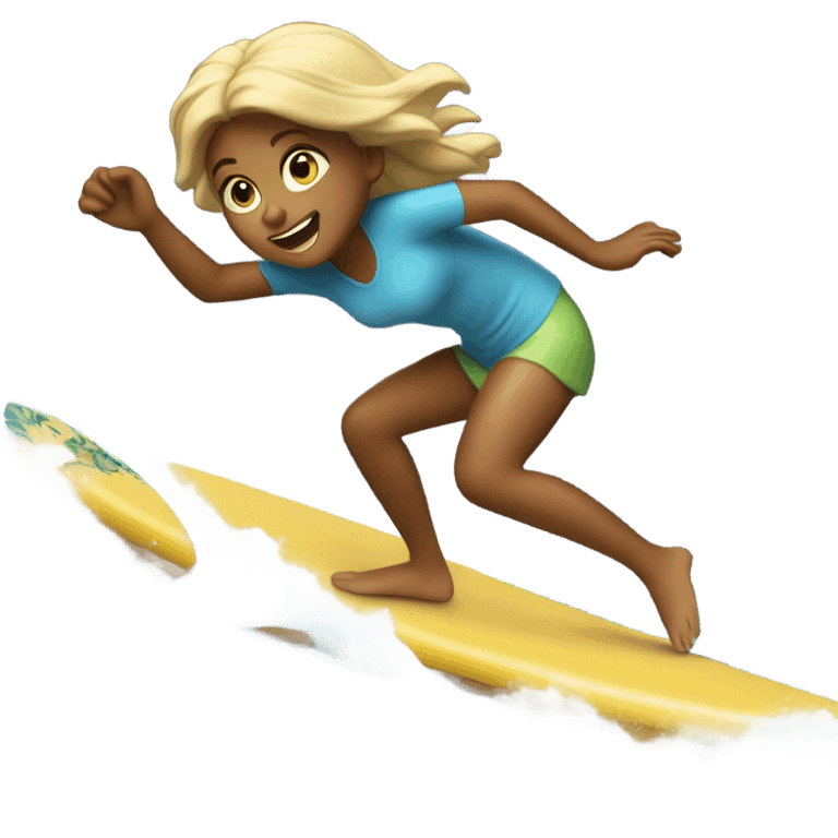 girl surf boarding off a cliff emoji