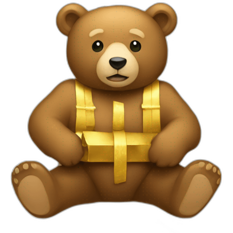 Bear with gold bars emoji