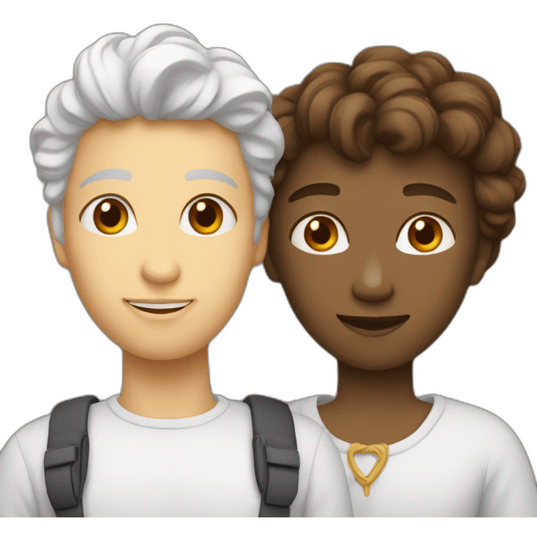 Deux personnes blanche amoureuse emoji