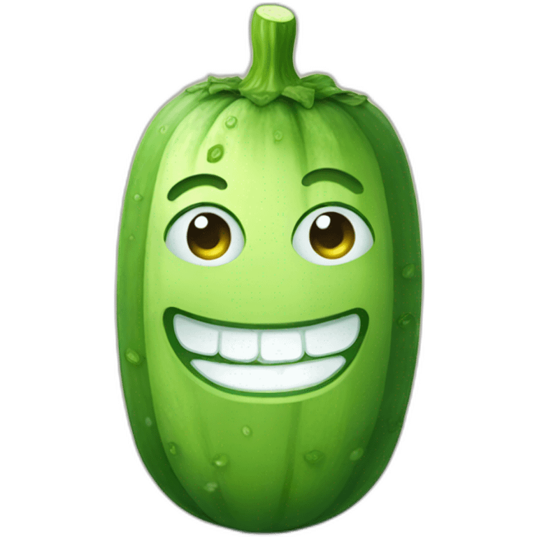  cucumber with a grin emoji