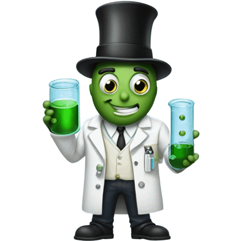 Pickle as a scientist with a top hat emoji