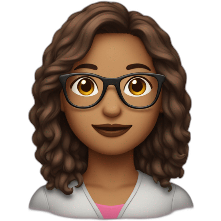 woman with glasses and bron hairs plus beaver emoji