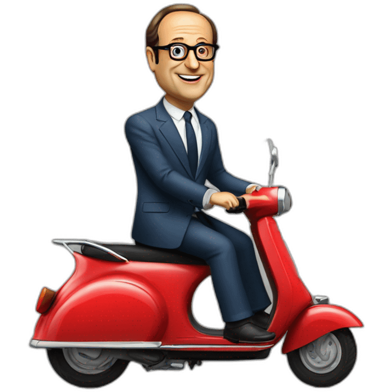 francois hollande sur un scooter emoji