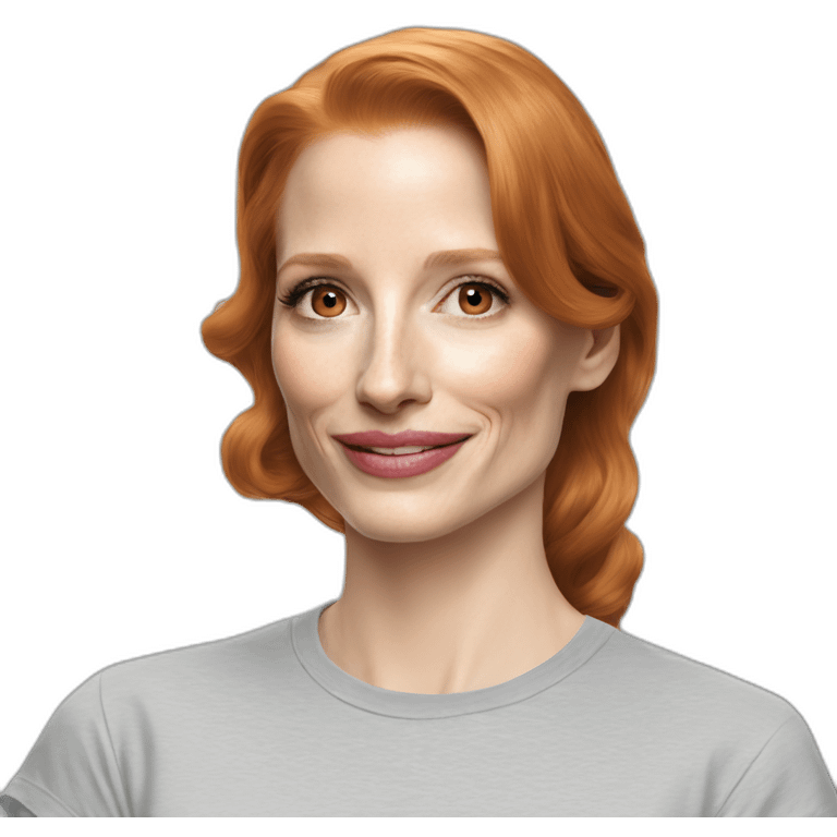 jessica-chastain wearing tee emoji