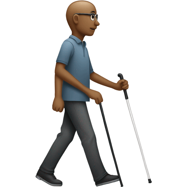 blind person walking with cane emoji