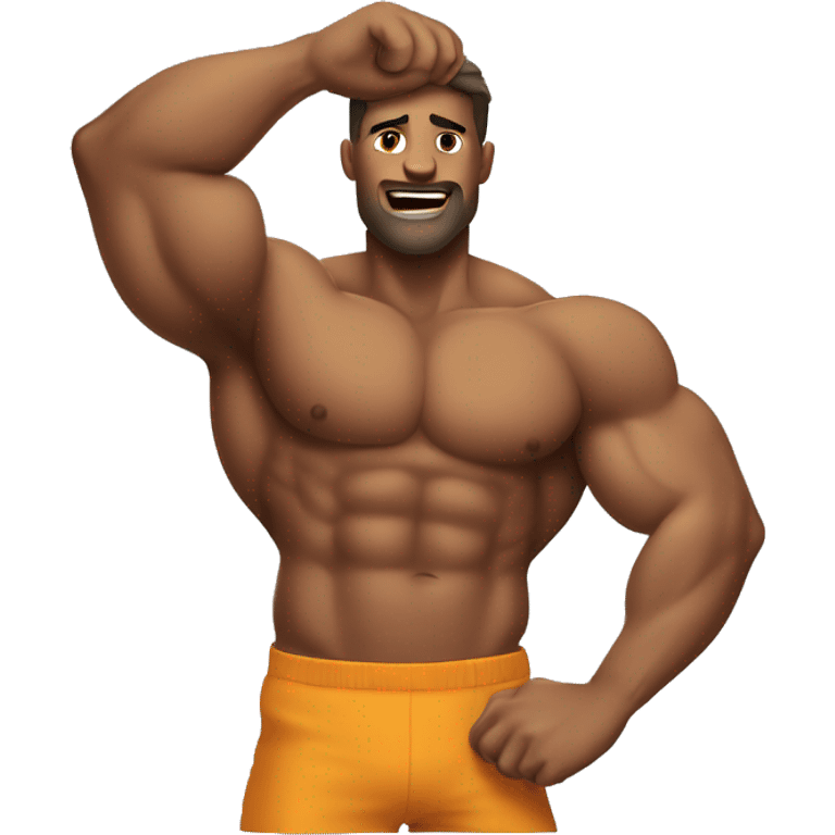 muscular man raising armpit emoji