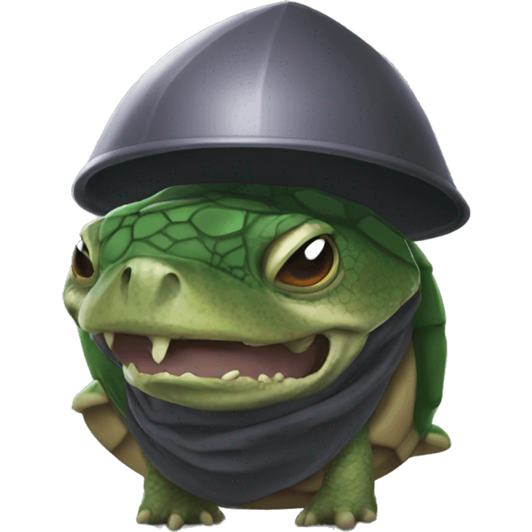 Wizzard with turtle shell helmet emoji