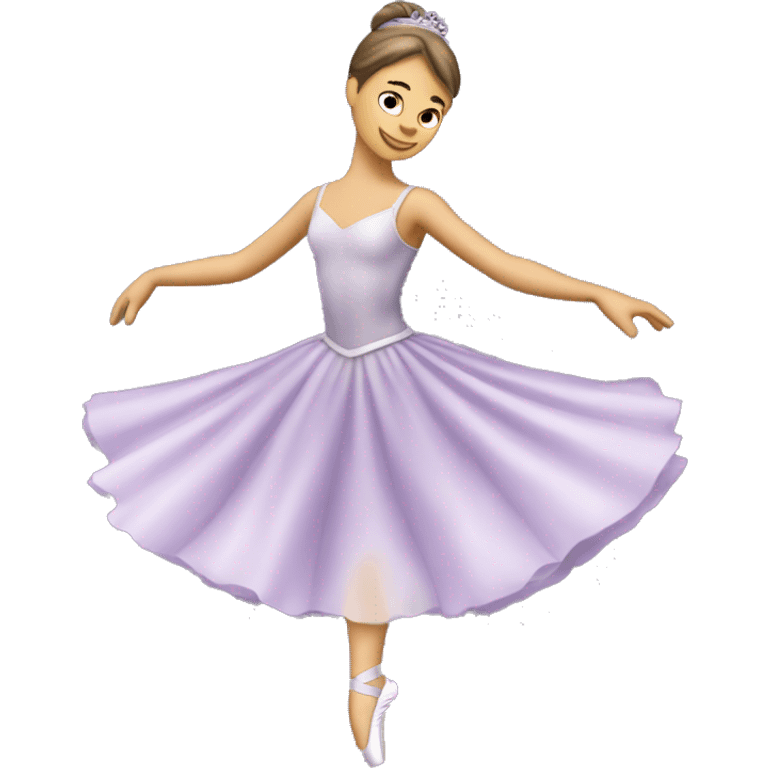 Ballerina che fa un passo di danza classica in indossando un abito lilla e argento emoji