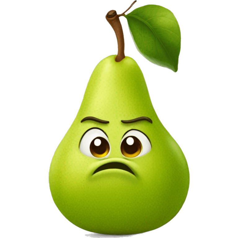 Pear pouting  emoji