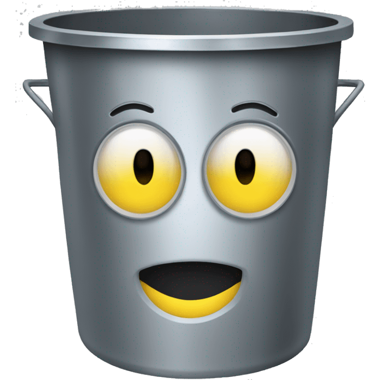 a trashcan with a smiley face emoji