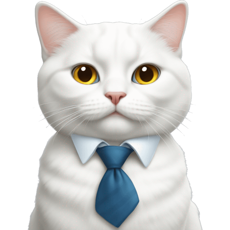 White cat with Bo-tie emoji