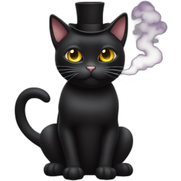 black cat + vape emoji