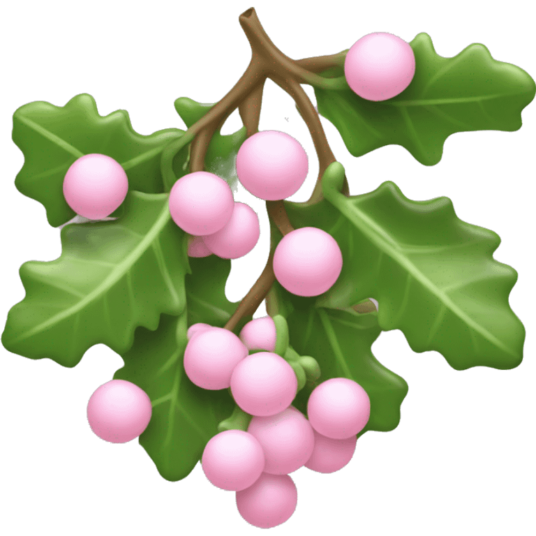 A mistletoe with light pink berries  emoji