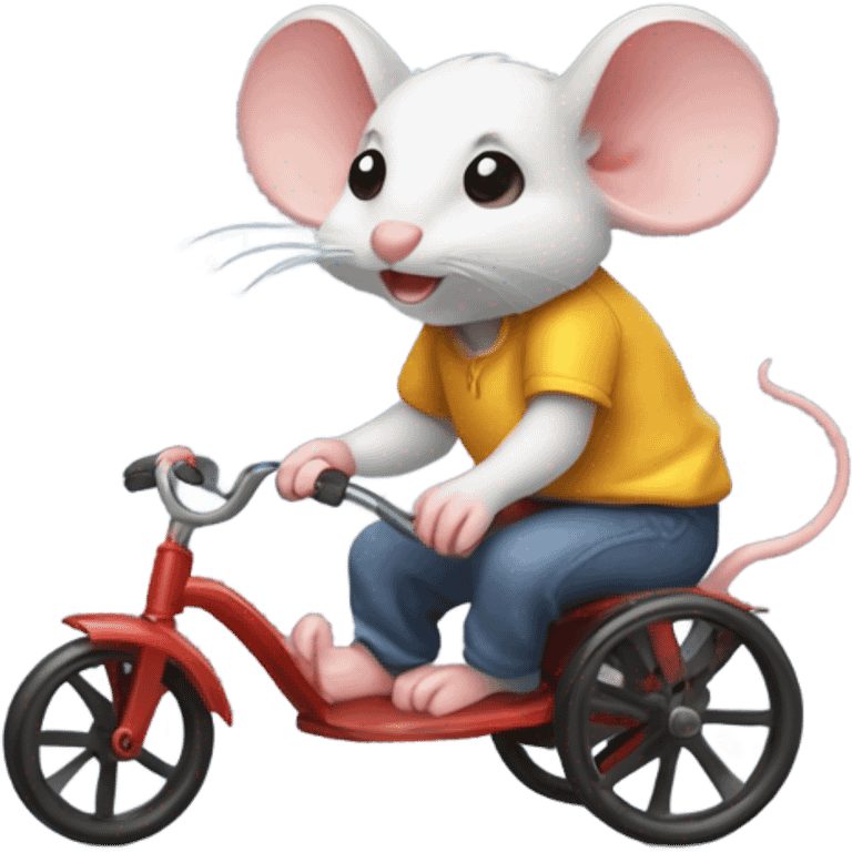 Mouse riding a tricycle  emoji