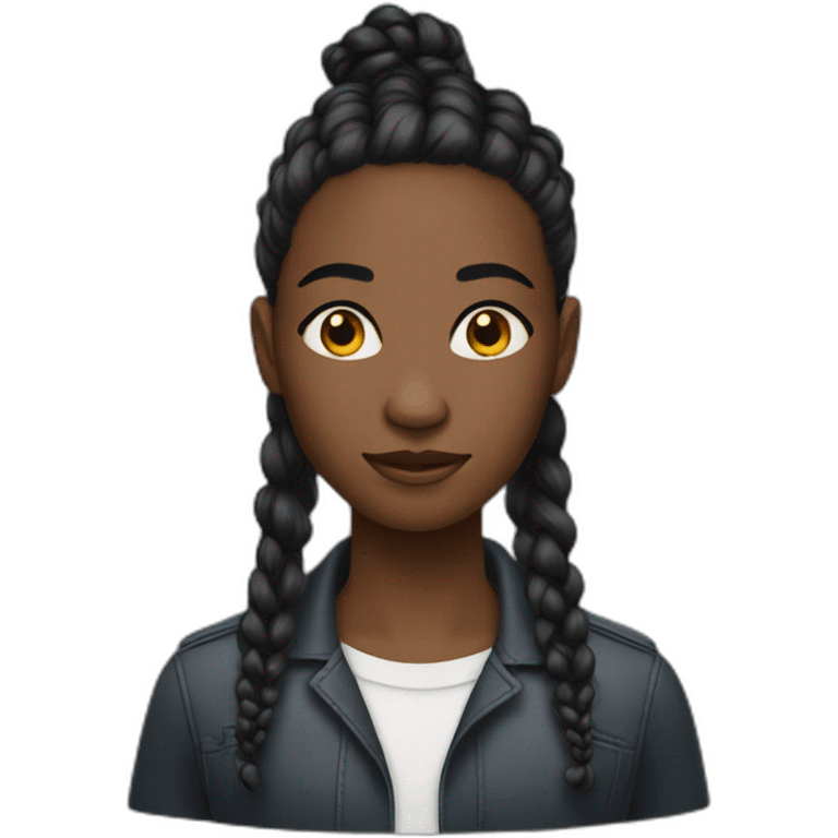 Ado noire cheveux africain emoji