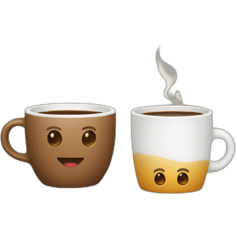 A mug and a cup of coffee huggimg emoji