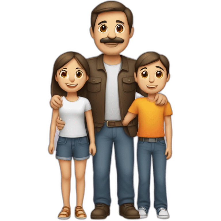 Señor con hijo y hija emoji