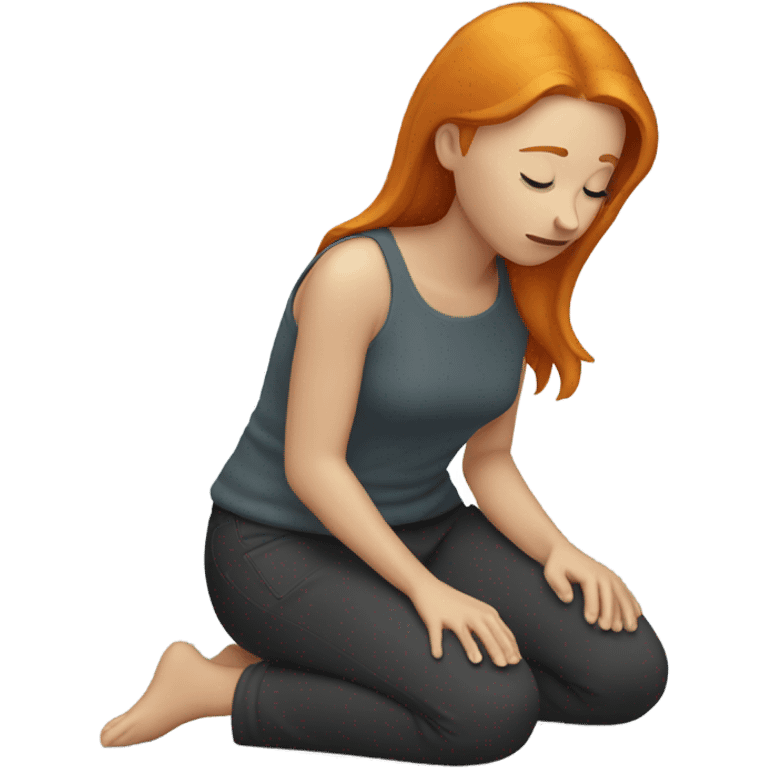 Ginger woman kneeling emoji