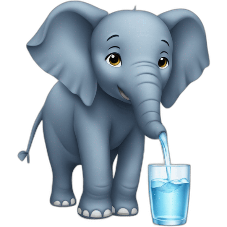 Elephant drinking cold water emoji