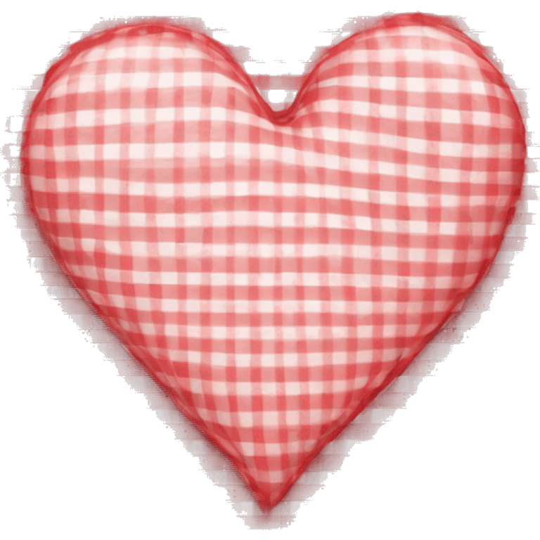 red and white gingham heart emoji