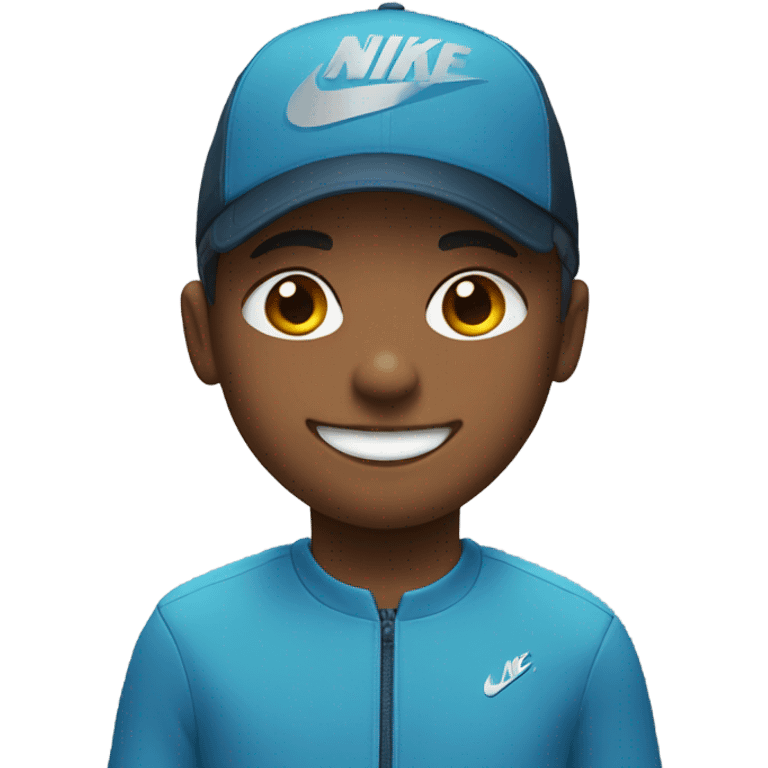 smiling boy in Nike gears emoji