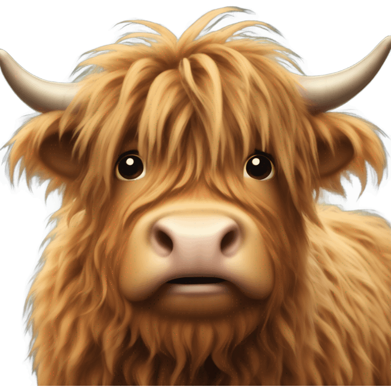 highland cow fuzzy emoji