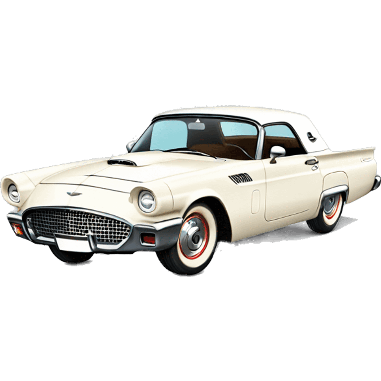 Light white Ford Thunderbird vintage emoji