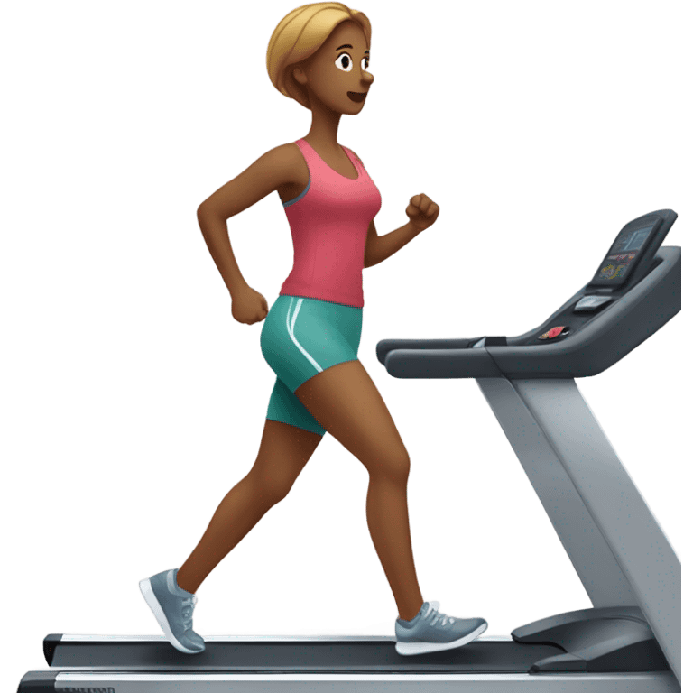 Lady walking on treadmill  emoji