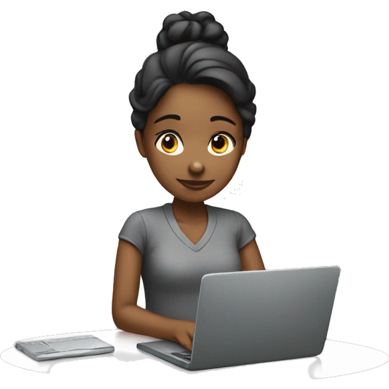 A girl working with laptop  emoji