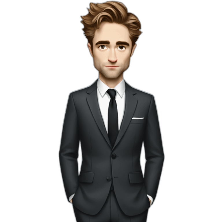 robert-pattinson cartoon wearing suit emoji