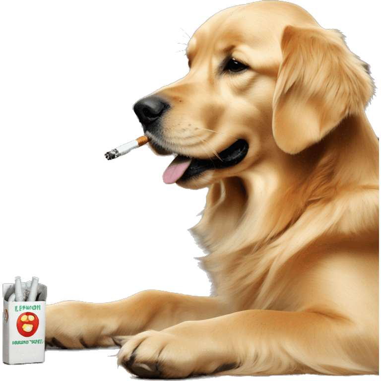 Golden Retriever Smoking a cigarette emoji