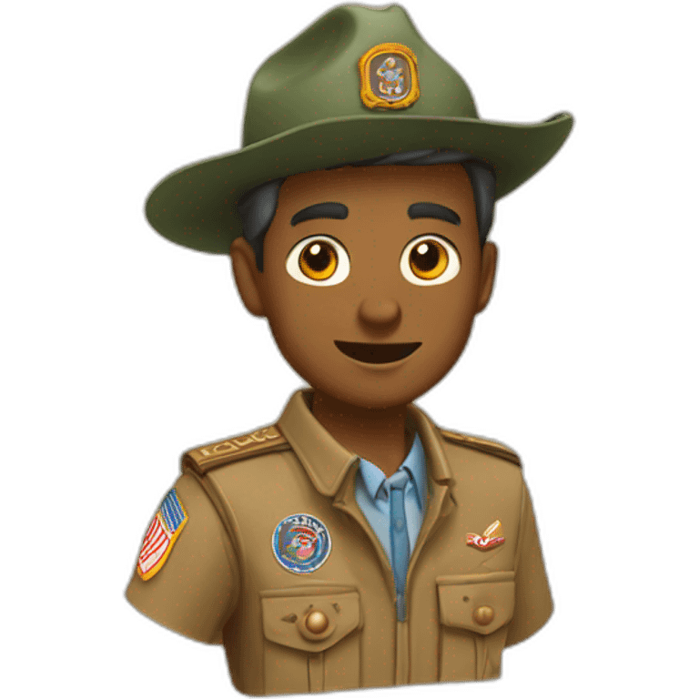 scout faisant le salut emoji