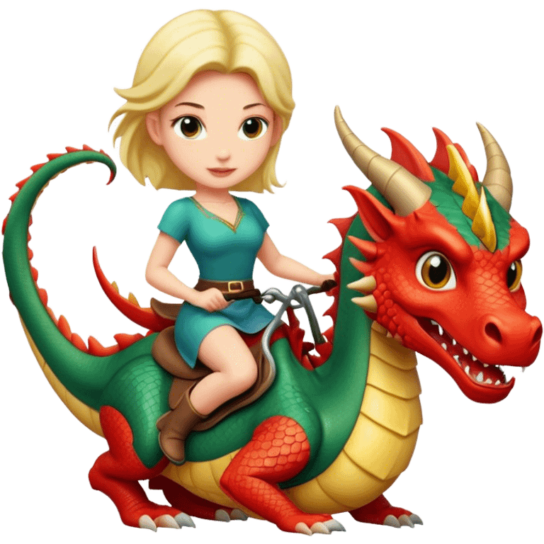 Woman dragon rider  emoji